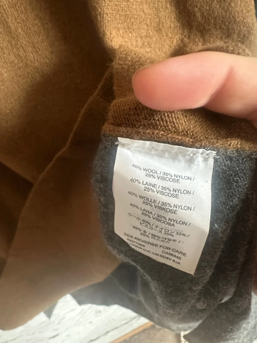 J. Crew wool blend Two-Tone Crewneck Sweater in Brown and Gray